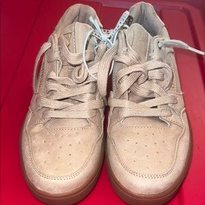 Guess Tan Sneakers with Lace-Up Design and Soft Material